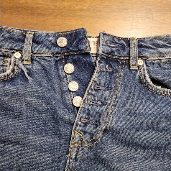 Free People Distressed Denim A-Line Mini Skirt – Size 25 | NWOT | Y2K Grunge - Picture 5 of 9